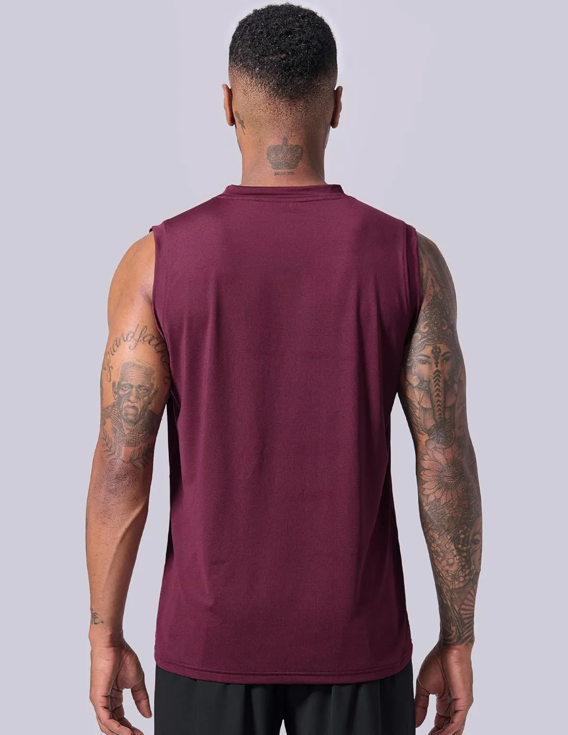 Liberty Imports Pack of 5 Men's Stretch Cool Dry Muscle Tank Tops Athletic Crewneck Sleeveless Workout Shirts