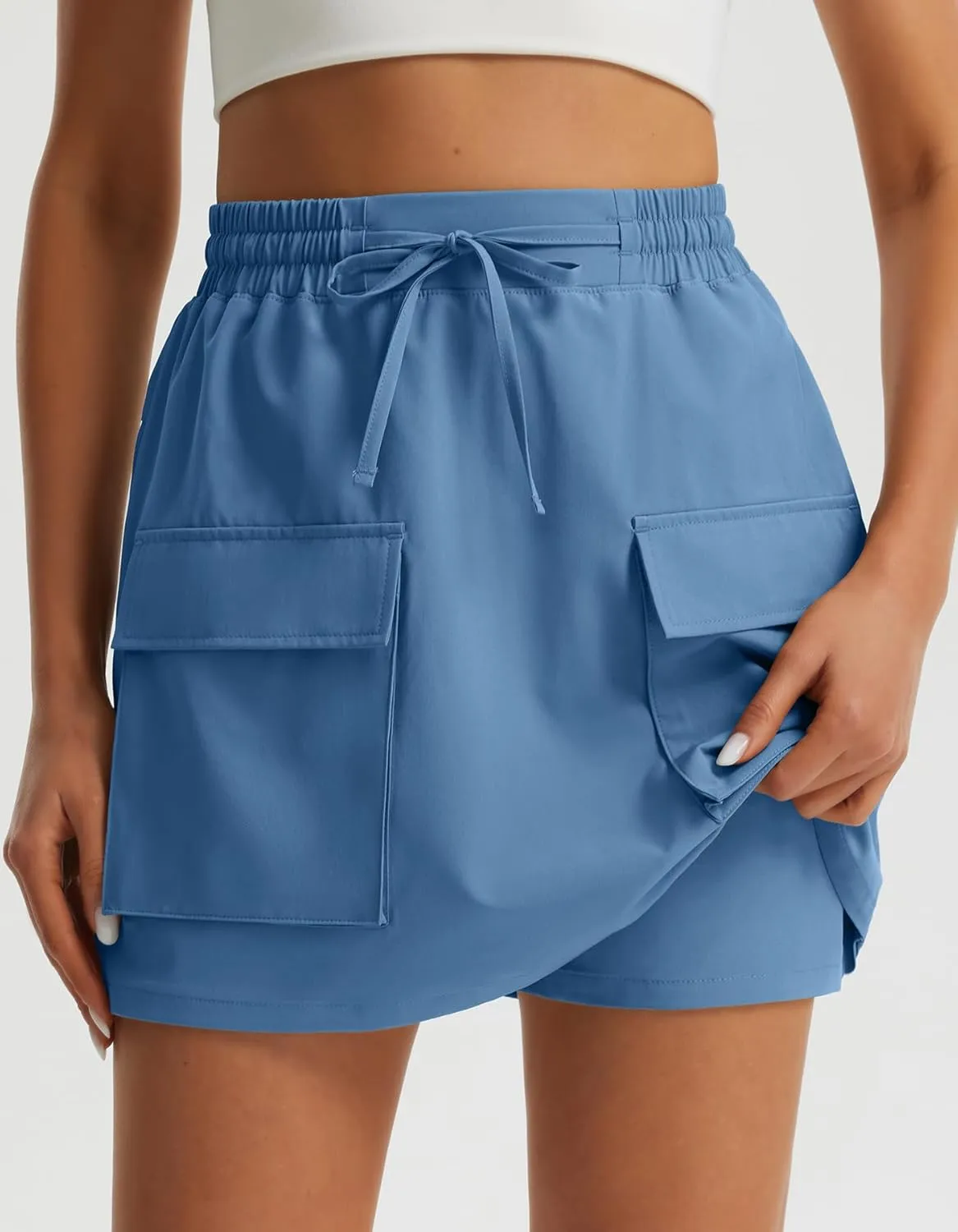 Libin Women's Cargo Skort High Waisted Dressy Casual Hiking Golf Skirts Quick Dry Athletic Tennis Shorts with Pockets