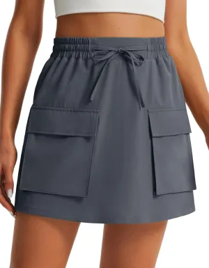 Libin Women's Cargo Skort High Waisted Dressy Casual Hiking Golf Skirts Quick Dry Athletic Tennis Shorts with Pockets
