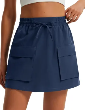 Libin Women's Cargo Skort High Waisted Dressy Casual Hiking Golf Skirts Quick Dry Athletic Tennis Shorts with Pockets