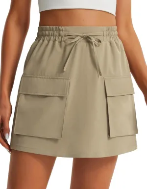 Libin Women's Cargo Skort High Waisted Dressy Casual Hiking Golf Skirts Quick Dry Athletic Tennis Shorts with Pockets