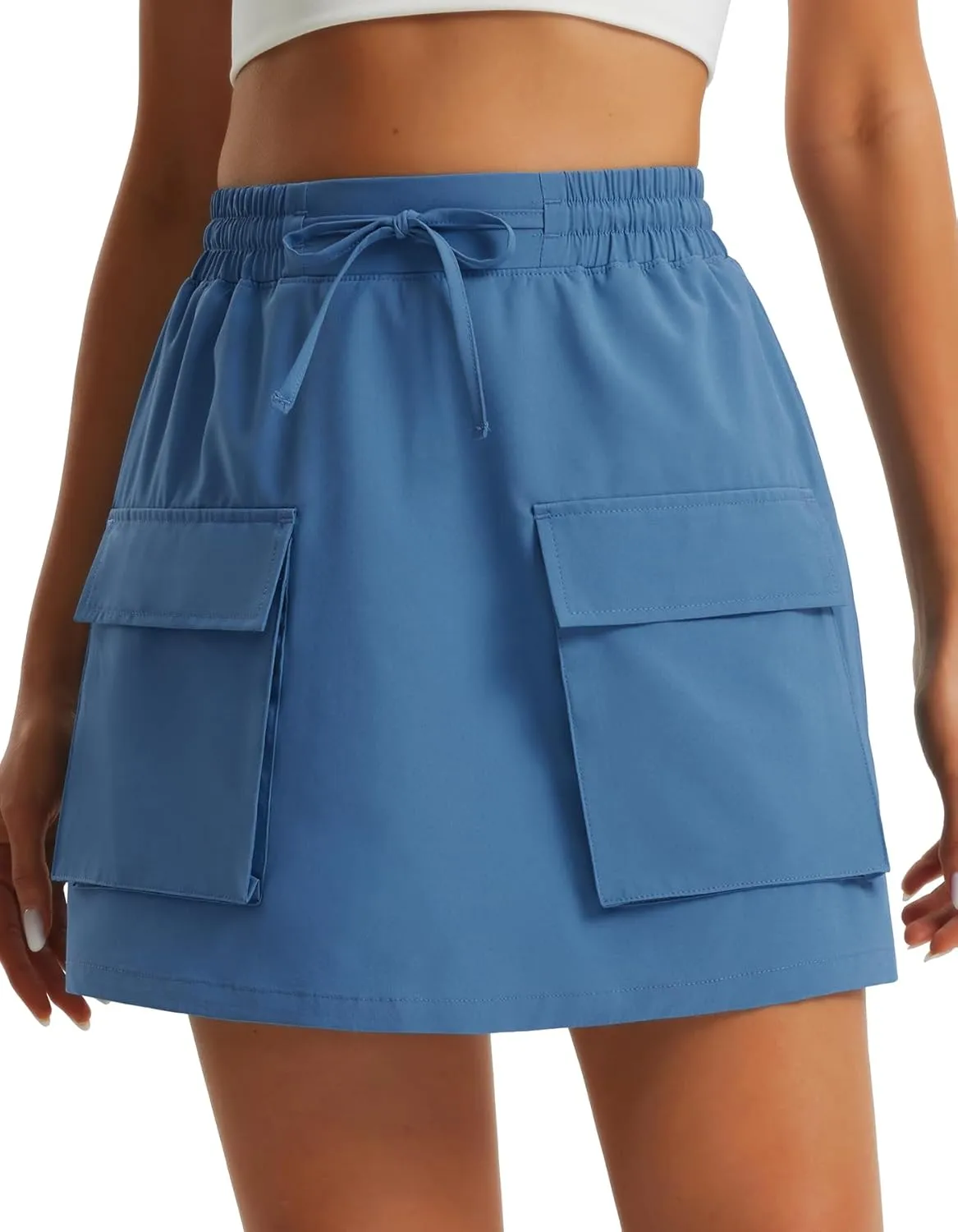 Libin Women's Cargo Skort High Waisted Dressy Casual Hiking Golf Skirts Quick Dry Athletic Tennis Shorts with Pockets