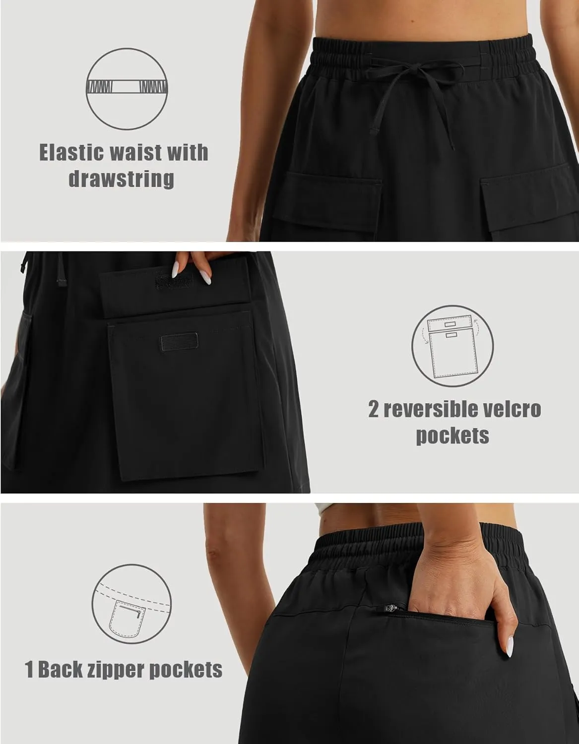 Libin Women's Cargo Skort High Waisted Dressy Casual Hiking Golf Skirts Quick Dry Athletic Tennis Shorts with Pockets