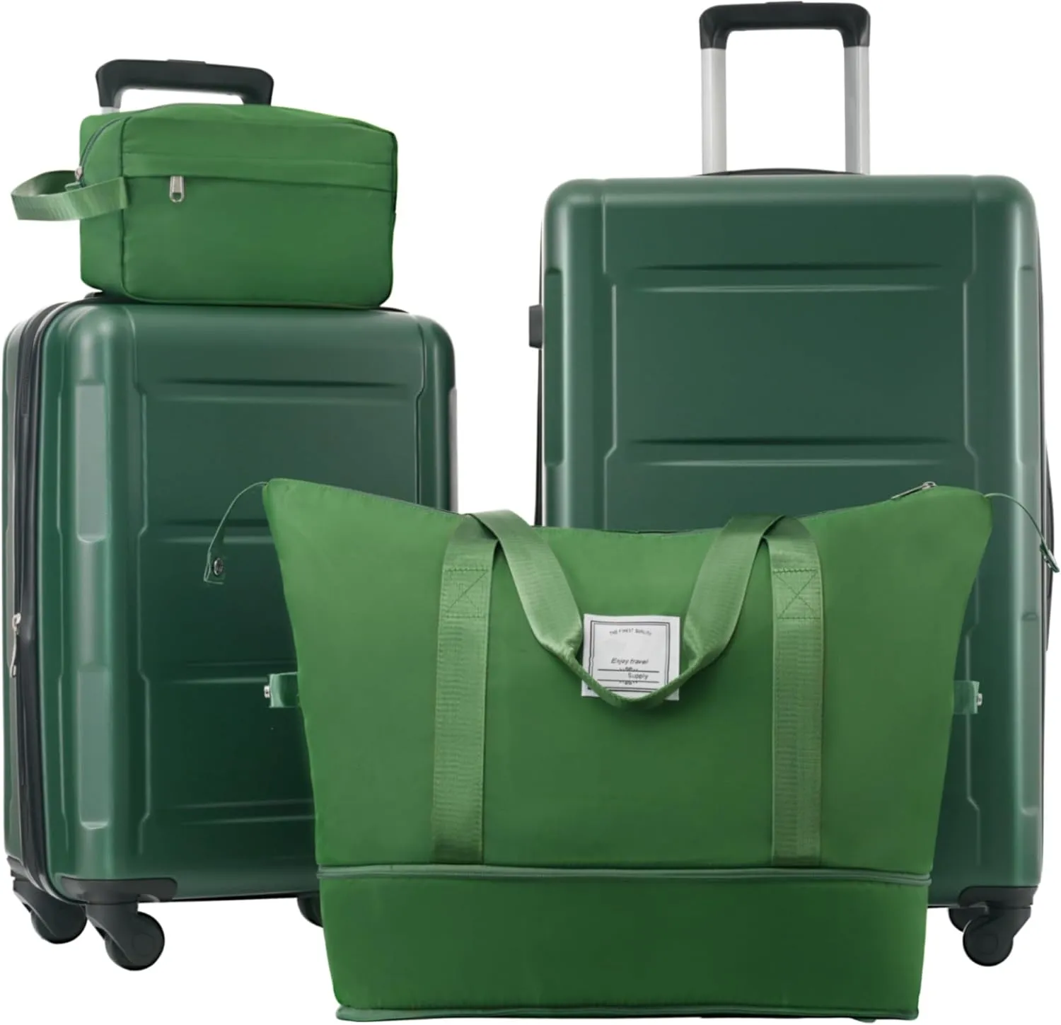 Lightweight 2 Piece Luggage Set for Stress-Free Travel, Expandable Spinner Wheels, Designed for Adventure, Green