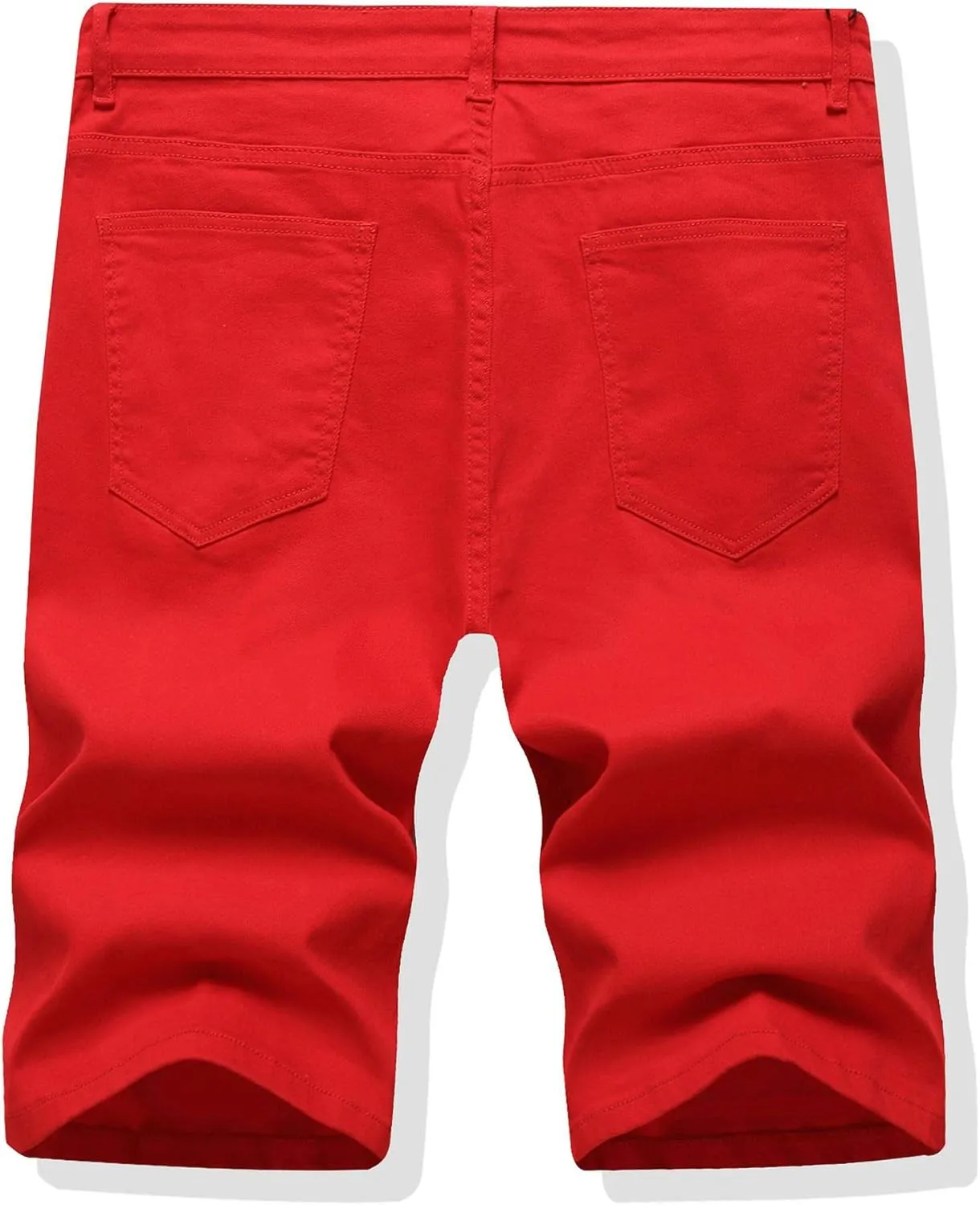 LONGBIDA Men's Ripped Shorts Jeans Loose Fit Classic Stretch Destroyed Casual Denim Short