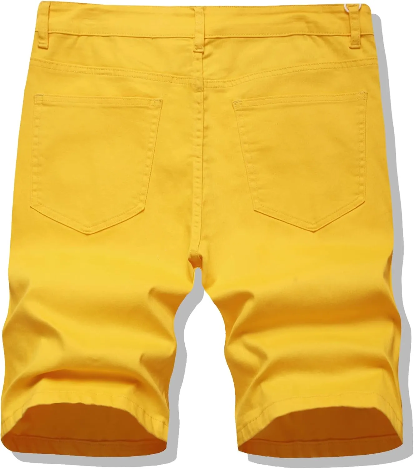 LONGBIDA Men's Ripped Shorts Jeans Loose Fit Classic Stretch Destroyed Casual Denim Short