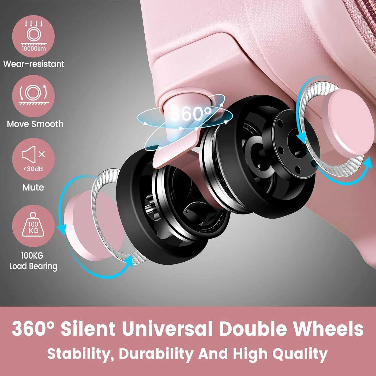 Luggage Sets with Spinner Wheels (20/24/28 Inch), PP ABS Suitcase Sets
