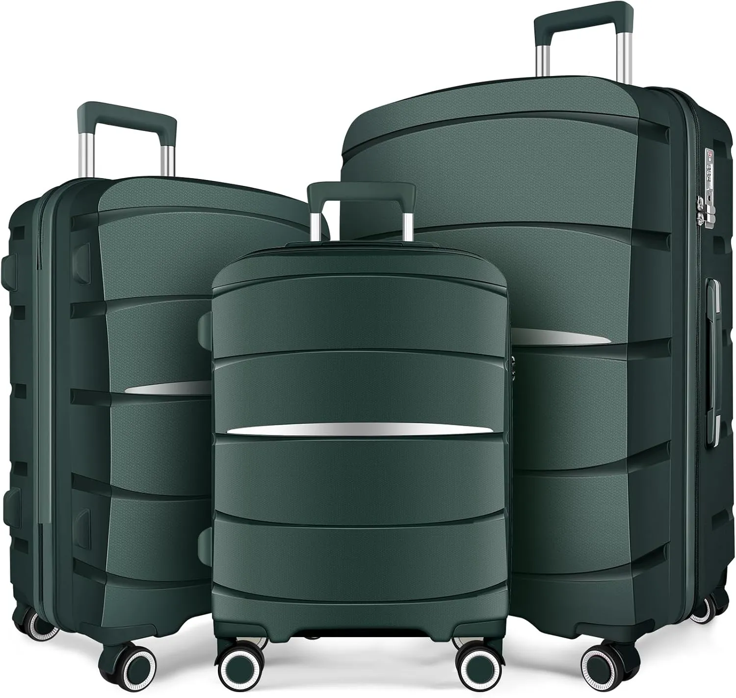 Luggage Sets with Spinner Wheels (20/24/28 Inch), PP ABS Suitcase Sets
