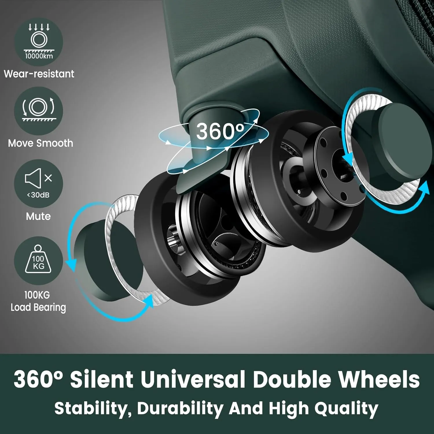 Luggage Sets with Spinner Wheels (20/24/28 Inch), PP ABS Suitcase Sets