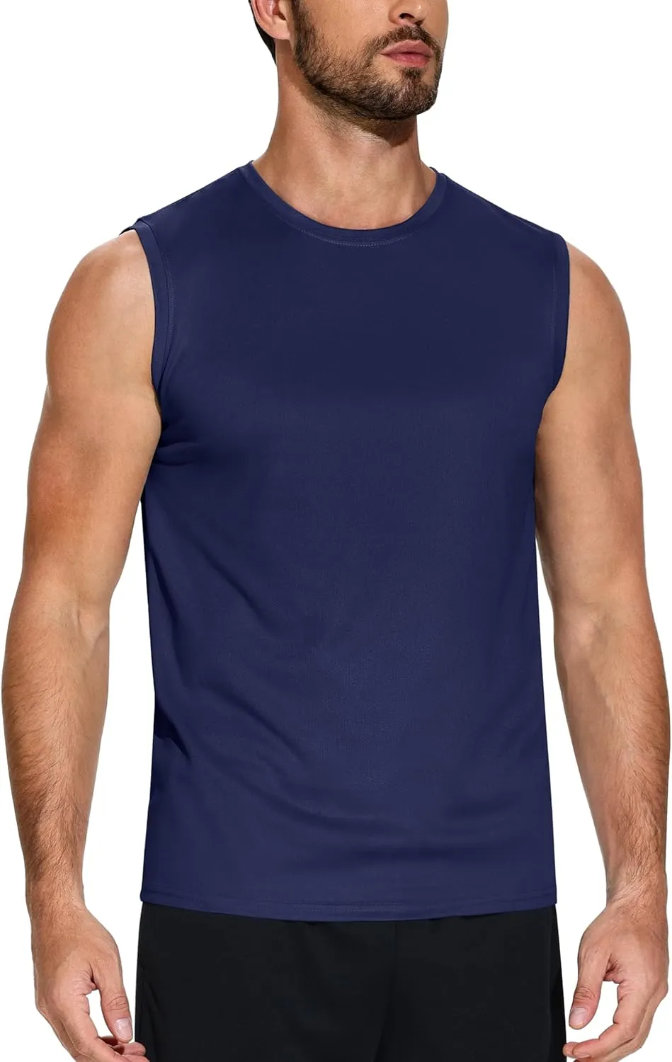 Men's 5 Pack Dry Fit Quick Dry Tech Performance Sleeveless T Shirts Mesh Workout Gym Muscle Running Tank Tops