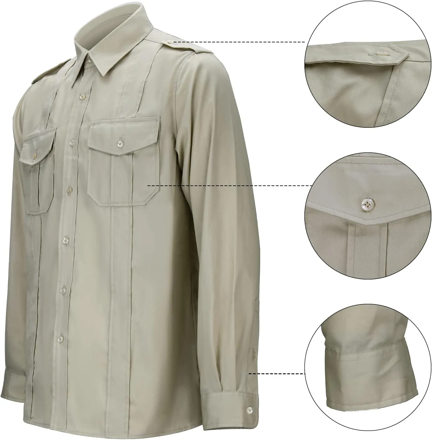 Mens Adventure Shirt Jones Jr. Shirt Raiders Safari Costume Dr. Henry Tops with Pockets Halloween Cosplay Outfit