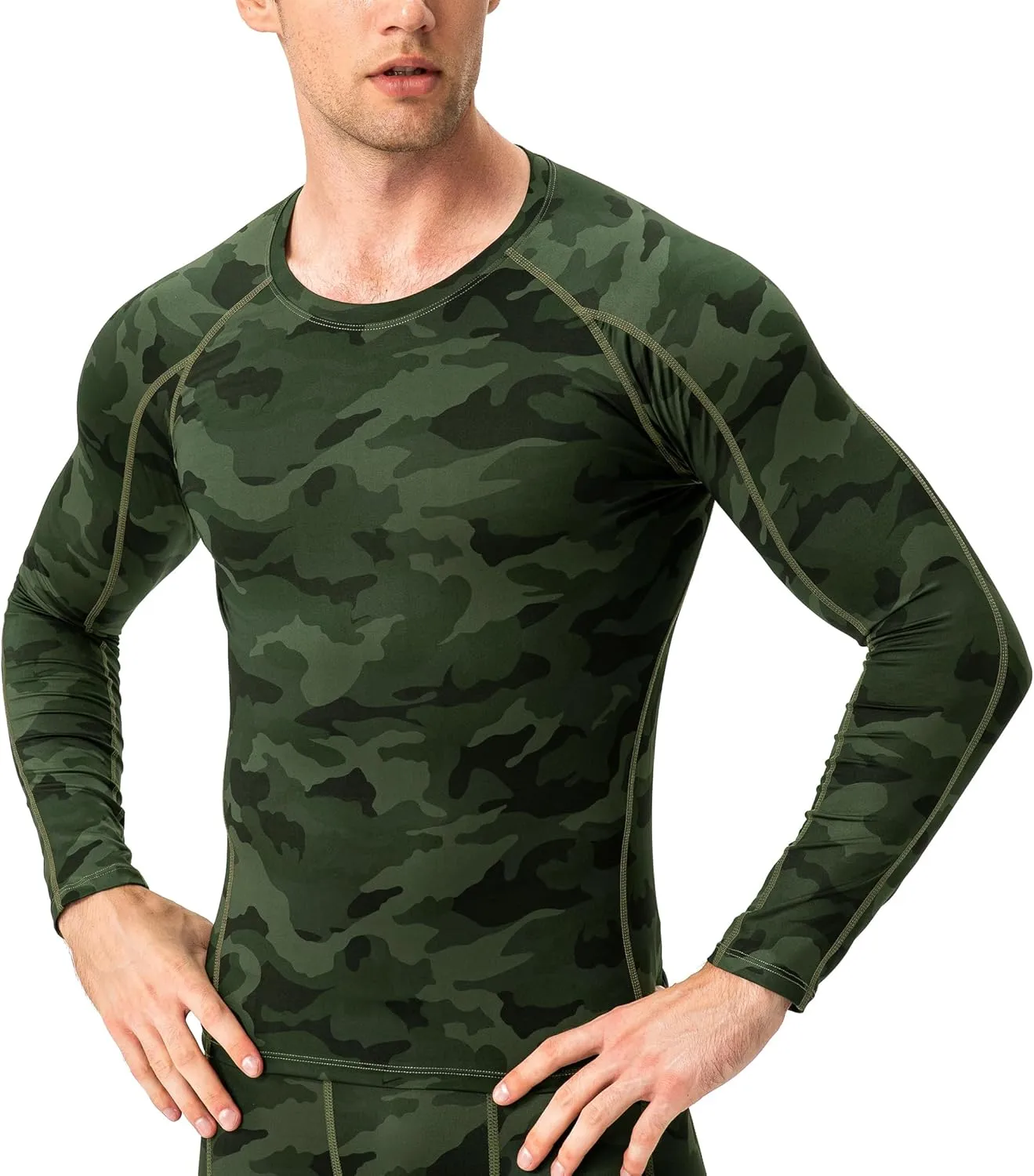 Men's Compression Shirts Long Sleeve Athletic Workout Tops Gym Undershirts Active Sports Baselayers
