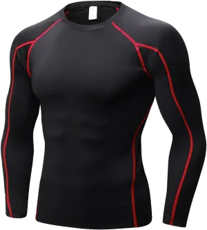 Men's Compression Shirts Long Sleeve Athletic Workout Tops Gym Undershirts Active Sports Baselayers