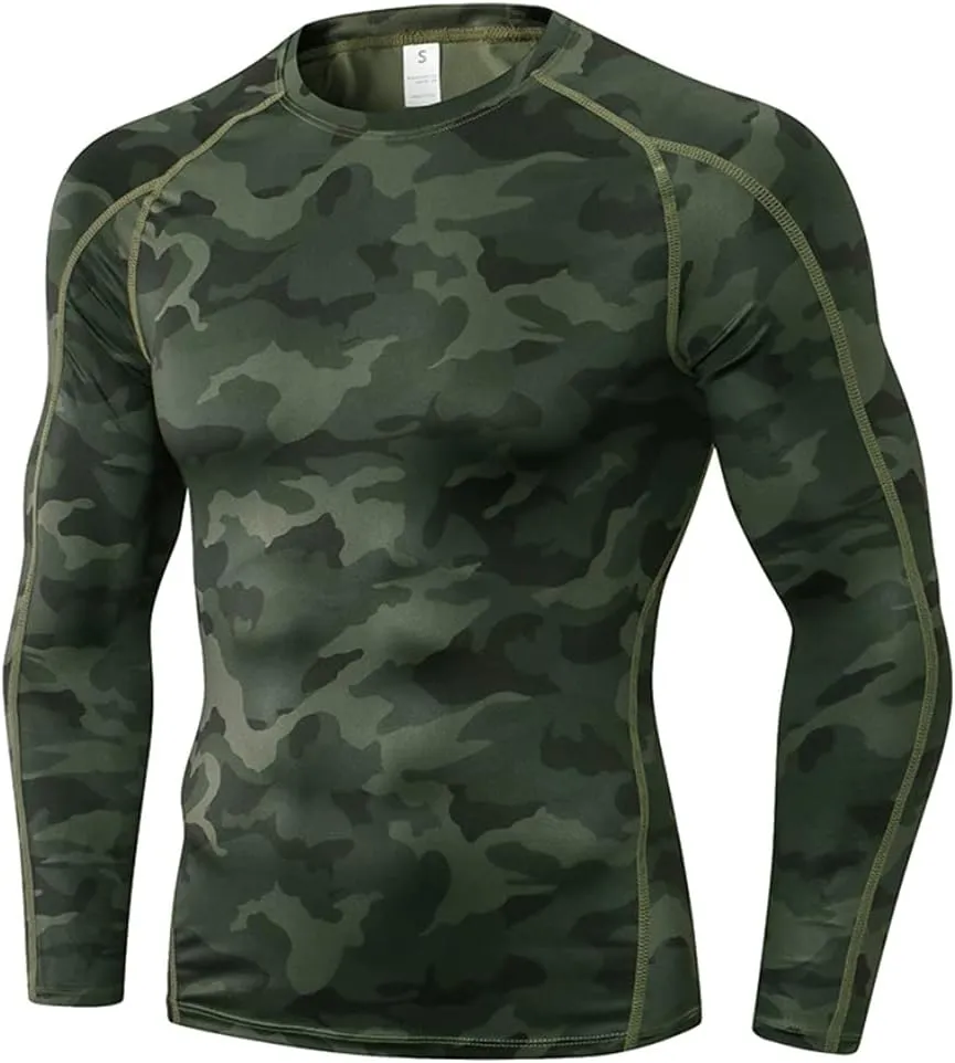 Men's Compression Shirts Long Sleeve Athletic Workout Tops Gym Undershirts Active Sports Baselayers
