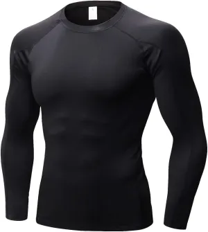 Men's Compression Shirts Long Sleeve Athletic Workout Tops Gym Undershirts Active Sports Baselayers