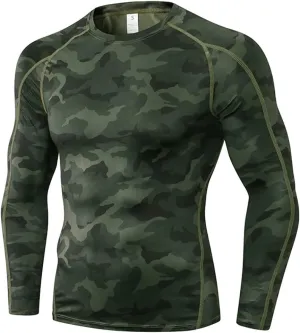 Men's Compression Shirts Long Sleeve Athletic Workout Tops Gym Undershirts Active Sports Baselayers