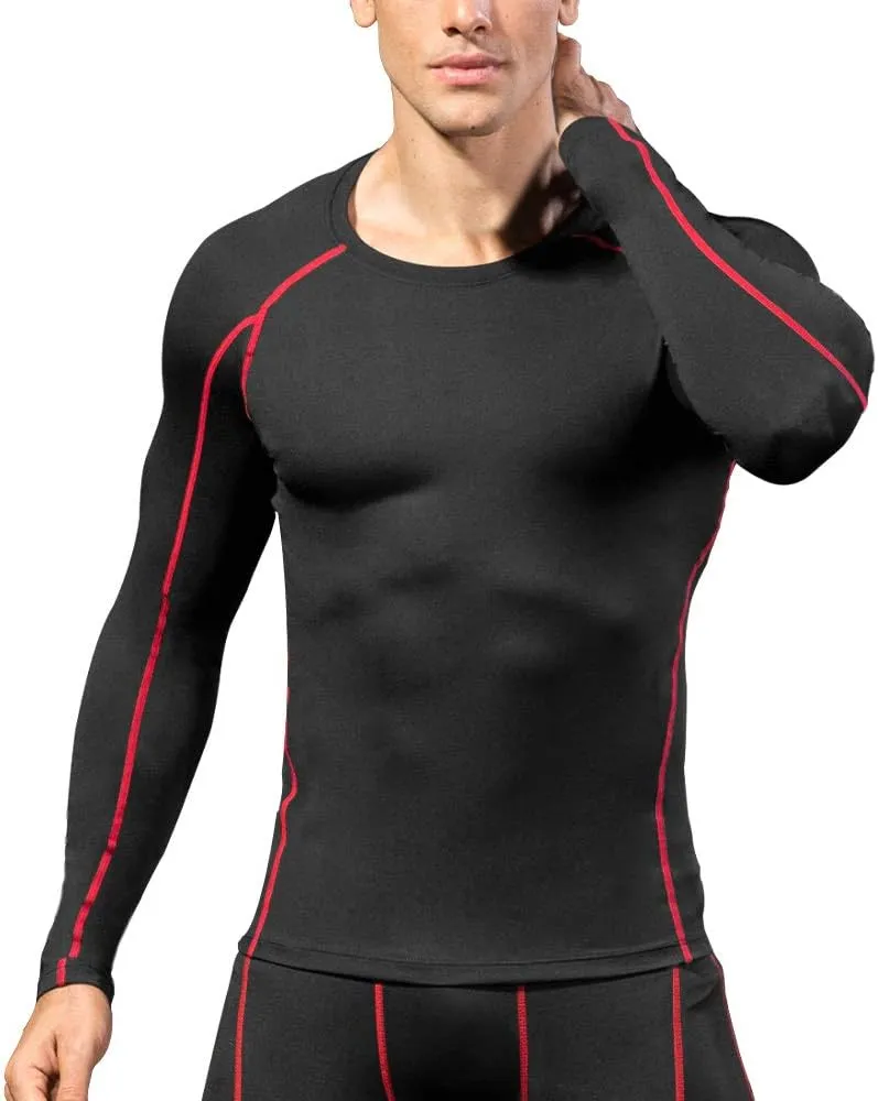 Men's Compression Shirts Long Sleeve Athletic Workout Tops Gym Undershirts Active Sports Baselayers
