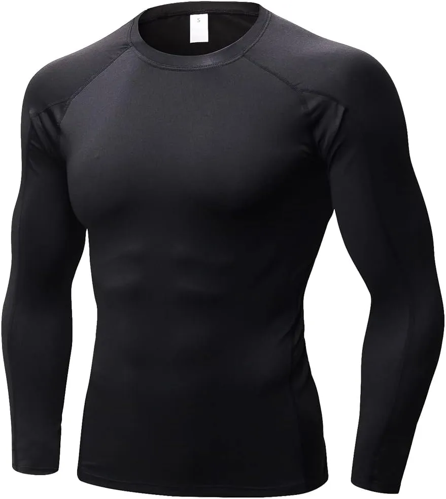 Men's Compression Shirts Long Sleeve Athletic Workout Tops Gym Undershirts Active Sports Baselayers