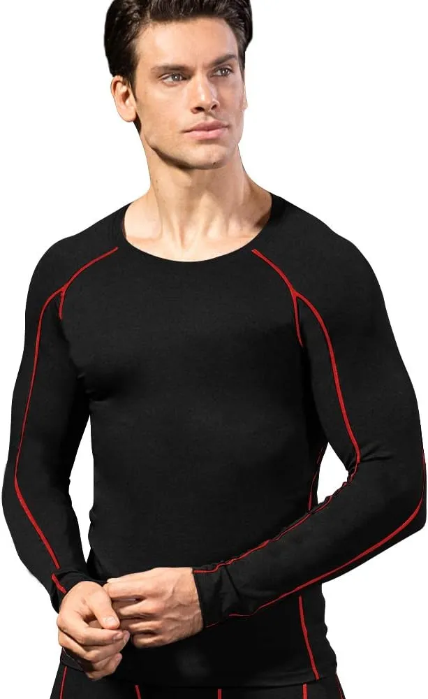 Men's Compression Shirts Long Sleeve Athletic Workout Tops Gym Undershirts Active Sports Baselayers