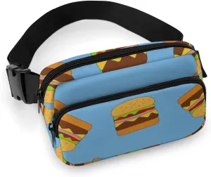 Mens Outdoor Adventure Waist Pack Adjustable Crossbody Fanny Bag Compatible with Hamburger Junk Food