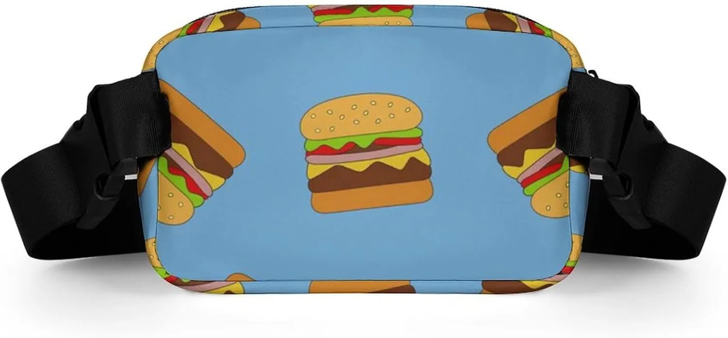 Mens Outdoor Adventure Waist Pack Adjustable Crossbody Fanny Bag Compatible with Hamburger Junk Food
