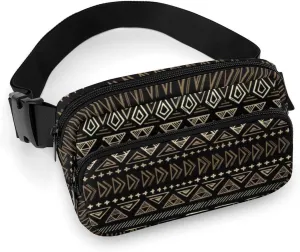 Mens Outdoor Adventure Waist Pack Adjustable Crossbody Fanny Bag Compatible with Southwestern Aztec Native American Decoration