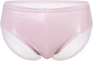 Men's Sexy Solid Color Patent Leather Briefs Low Waist Elastic Waistband Shorts pnnrk 4XL