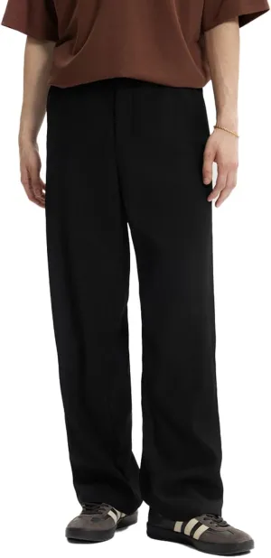 Men's Teen Loose Fit Wide Leg Dress Pants Casual Solid High Waist Straight Leg Trousers with Pocket