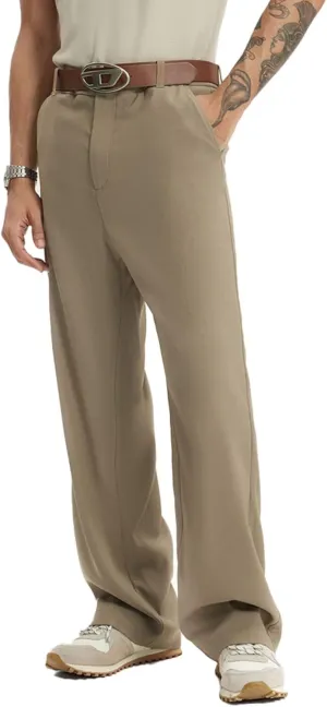 Men's Teen Loose Fit Wide Leg Dress Pants Casual Solid High Waist Straight Leg Trousers with Pocket