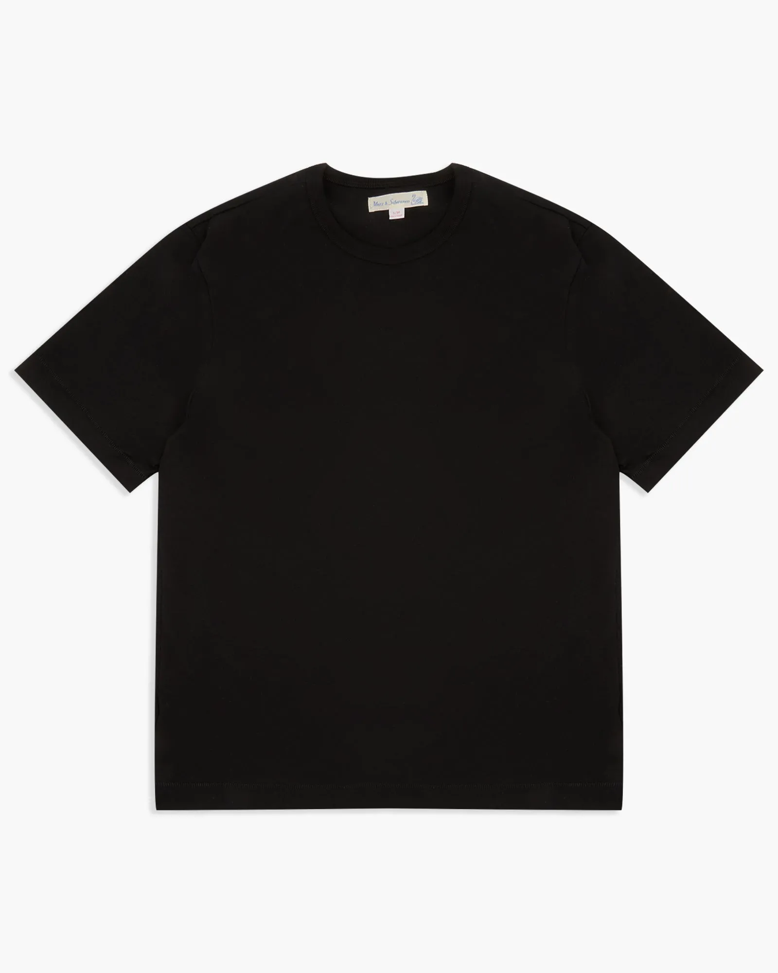 Merz b. Schwanen Good Originals 2M15C Cropped Classic Fit 6.8oz Sturdy Jersey Tee - Black