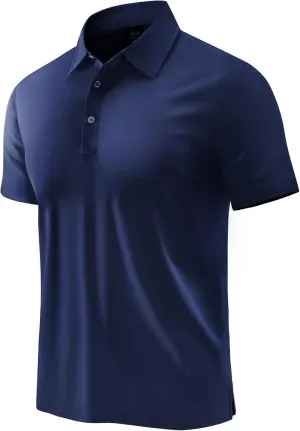MIER Polo Shirts for Men Short Sleeve Dry Fit Performance Golf Tennis Active Collared Shirts, UPF 50  Sun Protection