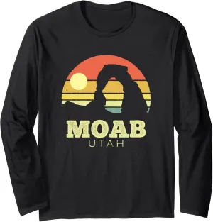 Moab Utah Vintage Sunset Arches Adventure Outdoors Long Sleeve T-Shirt