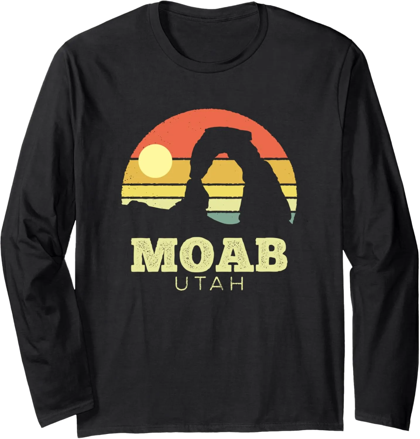 Moab Utah Vintage Sunset Arches Adventure Outdoors Long Sleeve T-Shirt