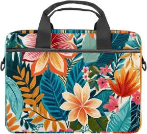 Modern Farmhouse Abstract Colorful Flower Laptop Shoulder Bag Slim Computer Briefcase Laptop Sleeve Messenger Case