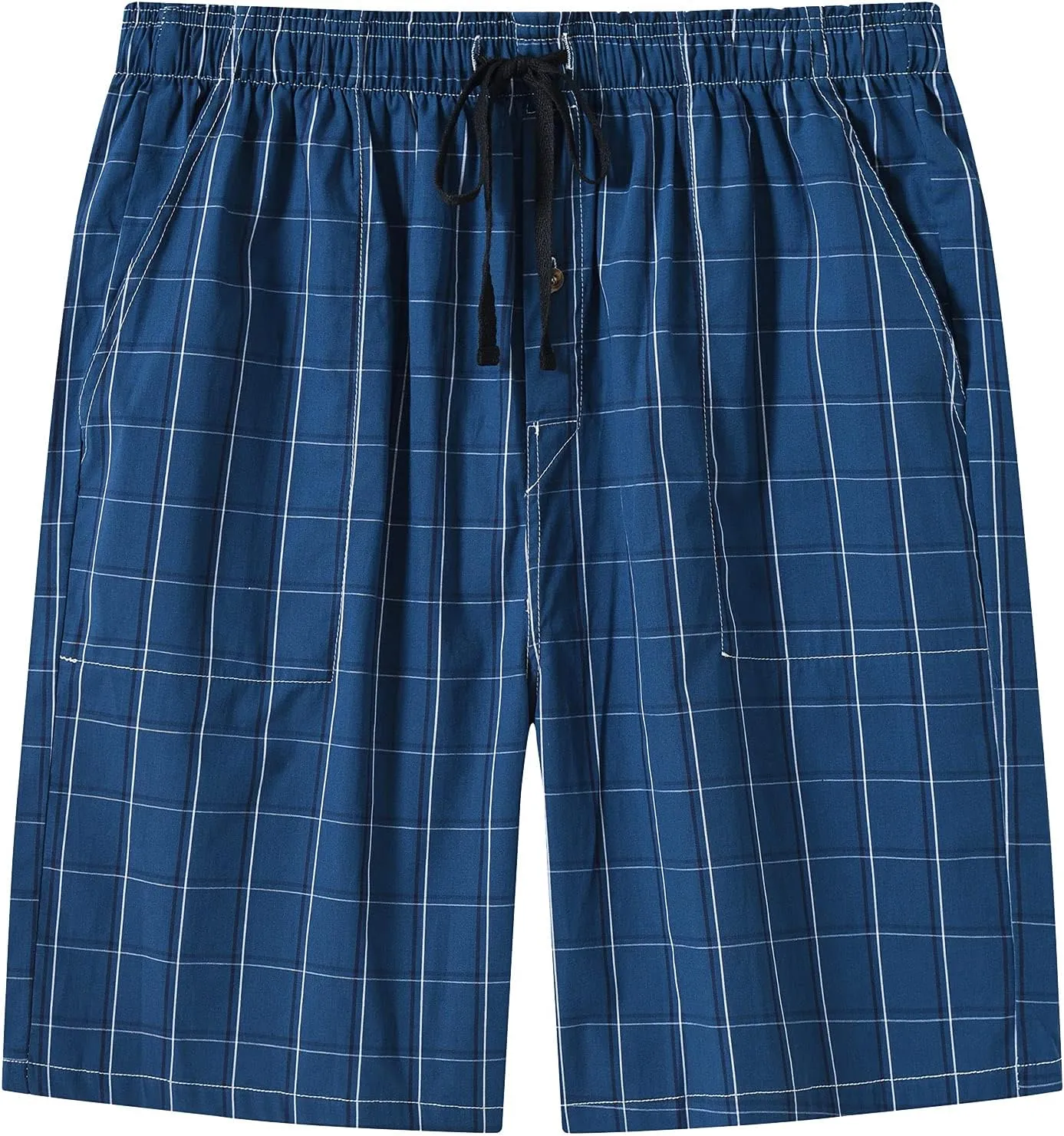 MoFiz Men's Sleepwear Shorts Pajama Bottom Lounge Short Plaid Button Open Fly 3Pack