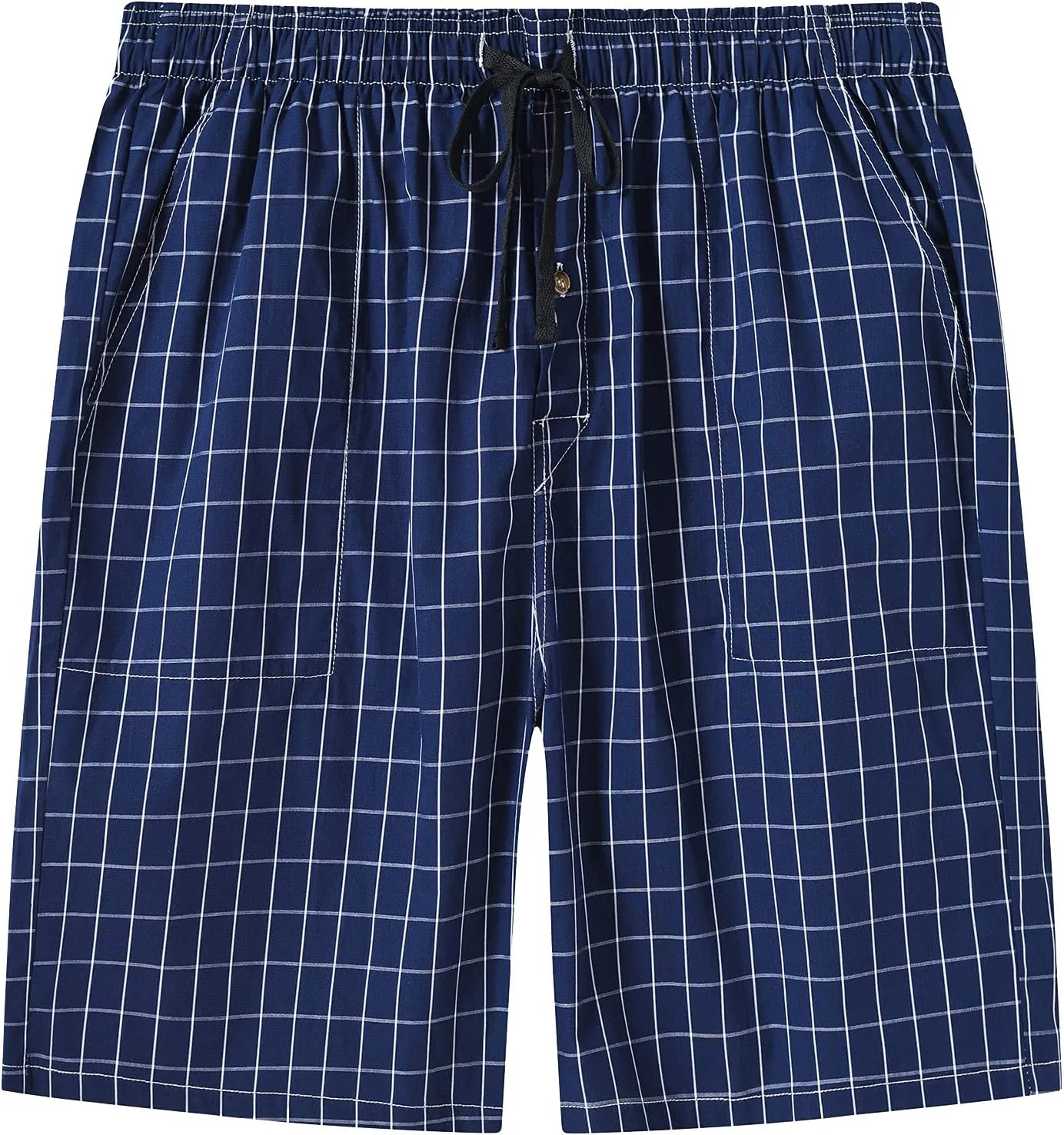 MoFiz Men's Sleepwear Shorts Pajama Bottom Lounge Short Plaid Button Open Fly 3Pack
