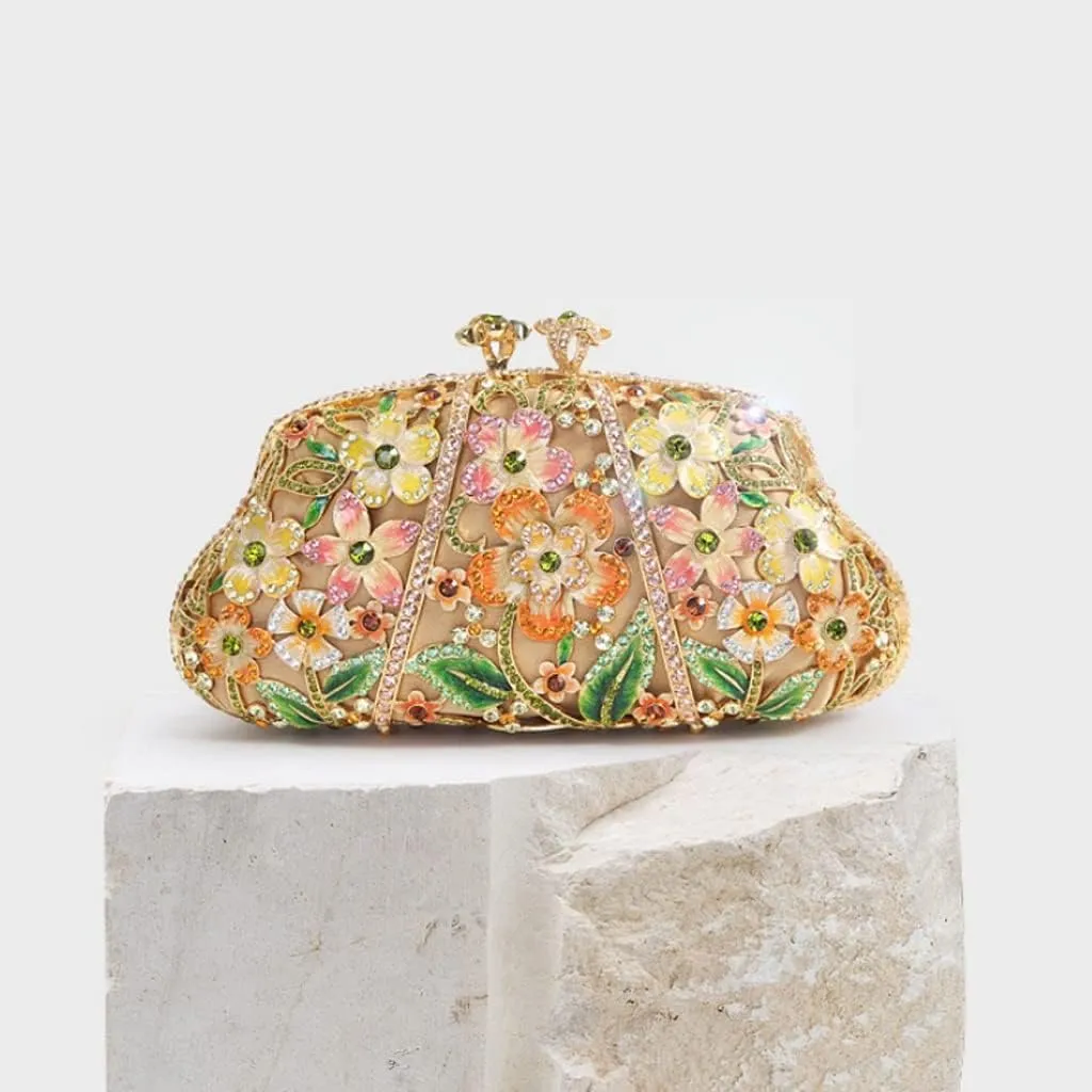 Multicolor Crystal Clutch Purse Lady Evening Bags Wedding Party Dinner Bags Diamond Handbag(E)