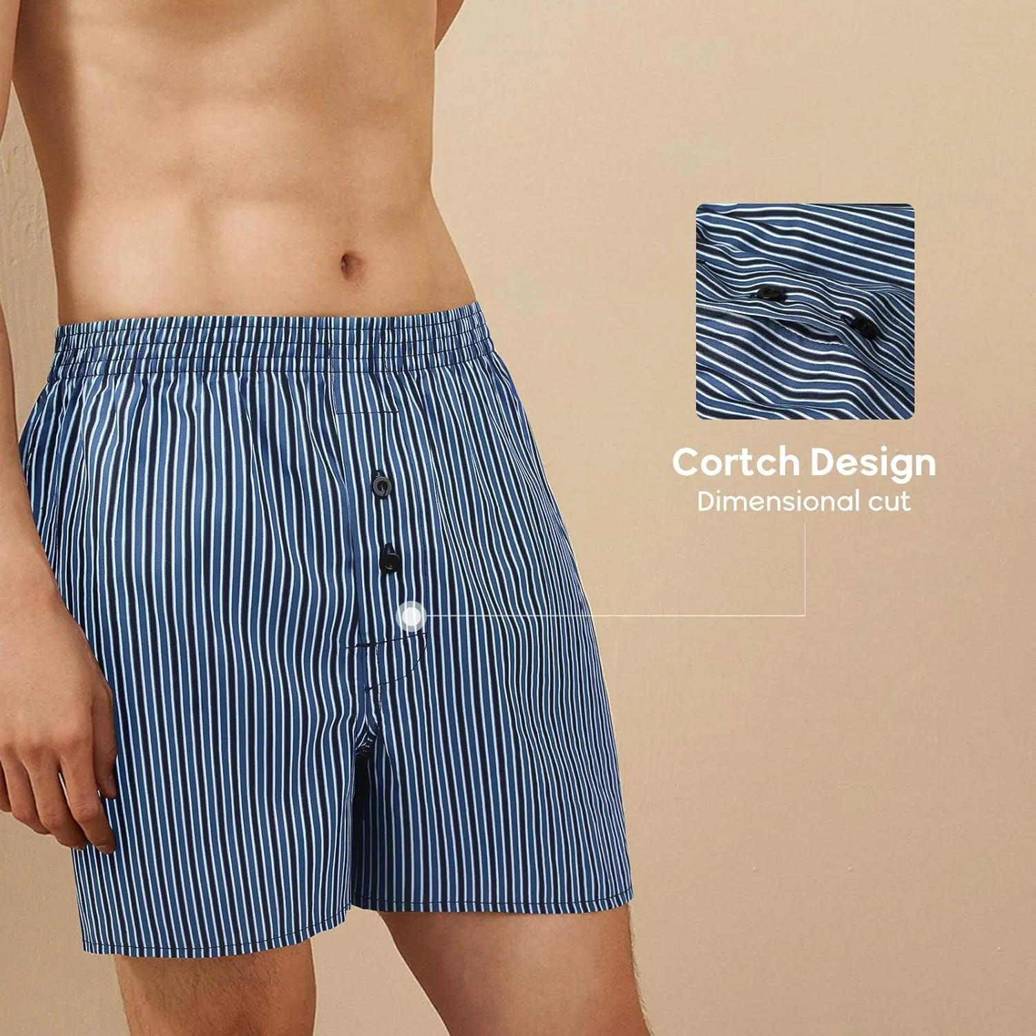 Natural Feelings Classic Boxers Shorts Cotton Woven Mens Underwear Boxers Pack