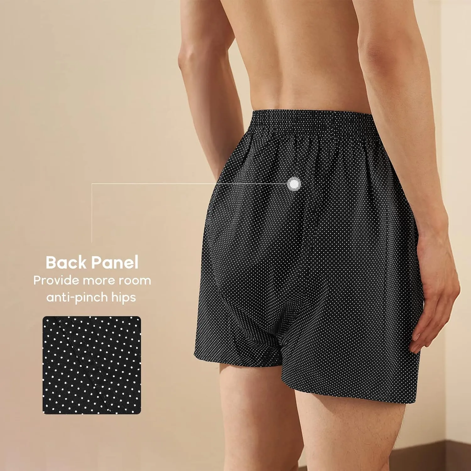 Natural Feelings Classic Boxers Shorts Cotton Woven Mens Underwear Boxers Pack