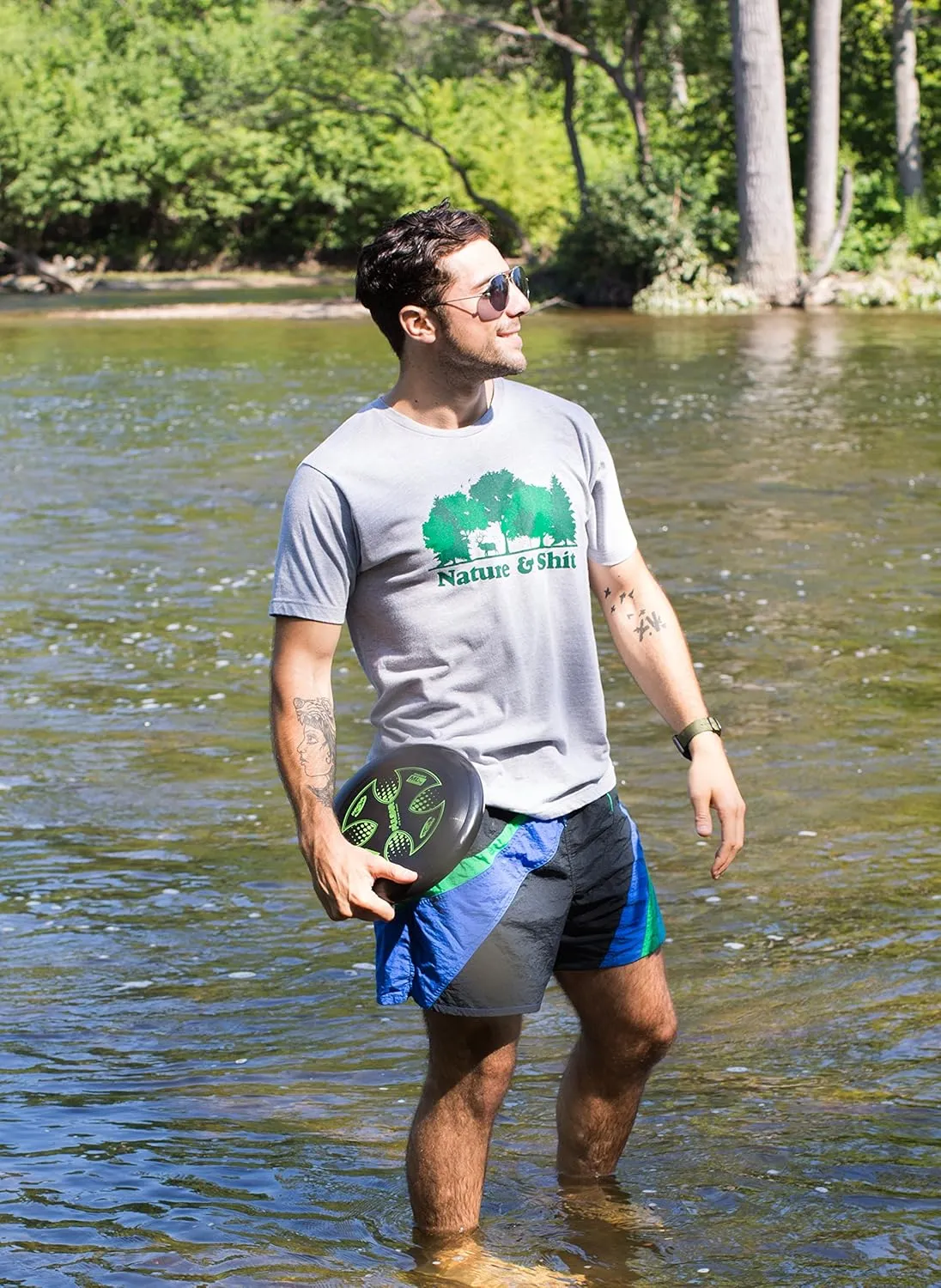 Nature & Shit | Funny Outdoors Humor, Ironic Hiking Adventure Unisex T-Shirt
