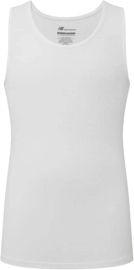 New Balance Men's Cotton Performance Rib Sleeveless Tank Top Undershirt (3 Pack Or 4 Pack)