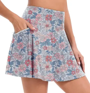 Oyamiki High Waisted Bathing Suits for Women Tummy Control Bikini Bottoms Skort with Zipper Pocket Swim Skirt