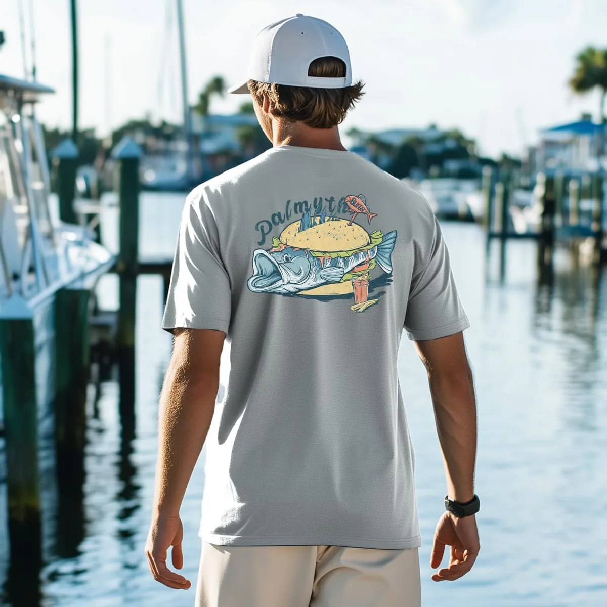 Palmyth Men's Fishing Shirt Short Sleeve T-Shirt Sun Protection UV UPF 50  Tee