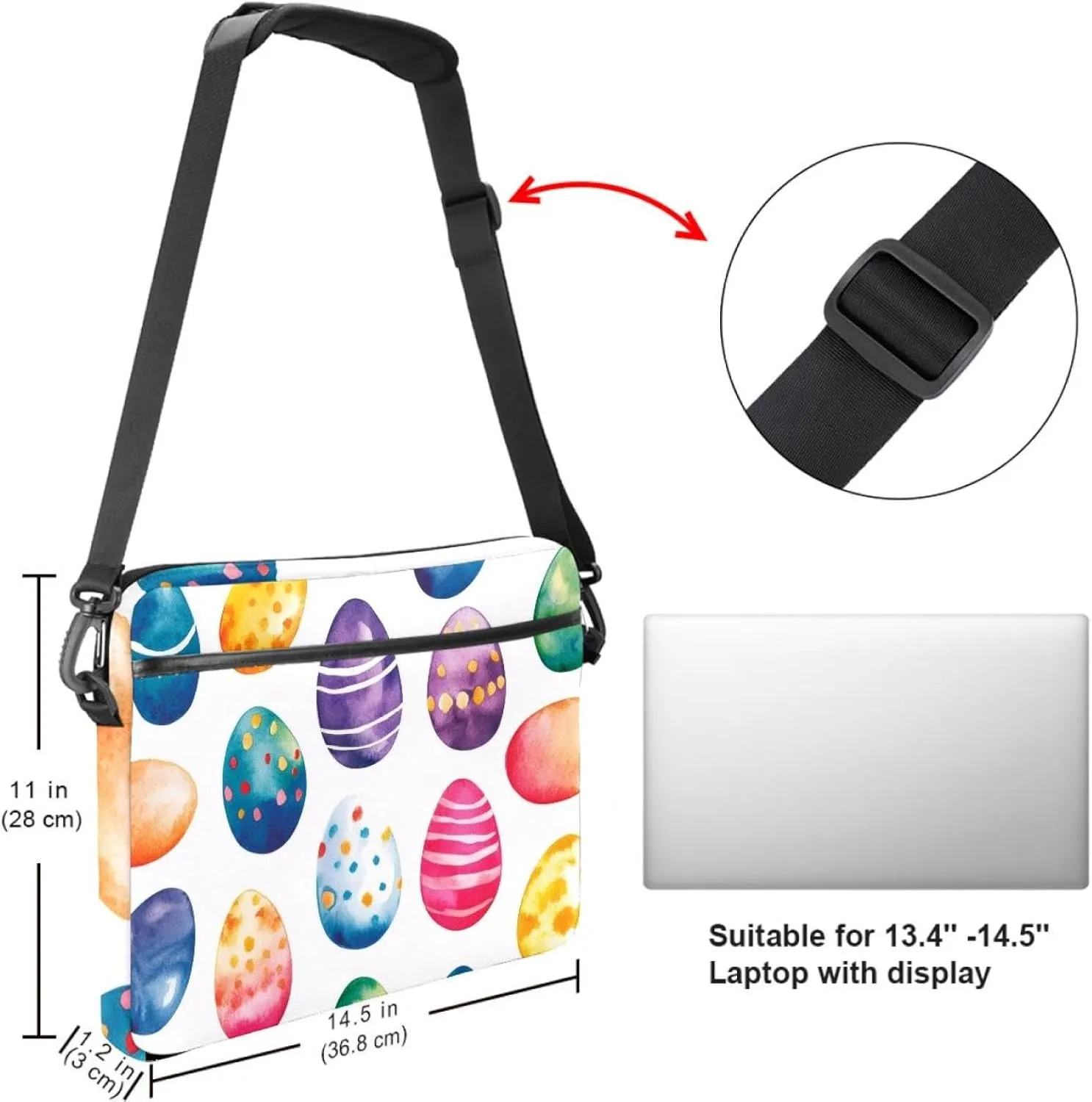 Protective Laptop Shoulder Messenger Bag Colorful Abstract Modern Background Briefcase Carrying Case Sleeve