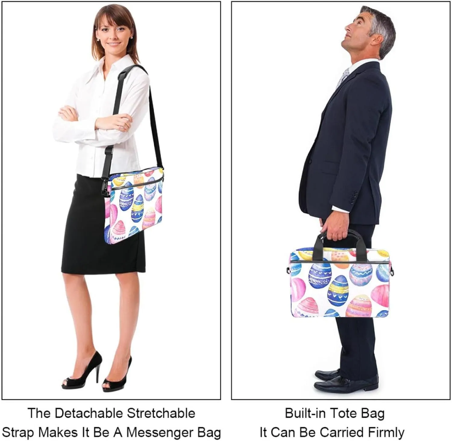 Protective Laptop Shoulder Messenger Bag Colorful Abstract Modern Background Briefcase Carrying Case Sleeve