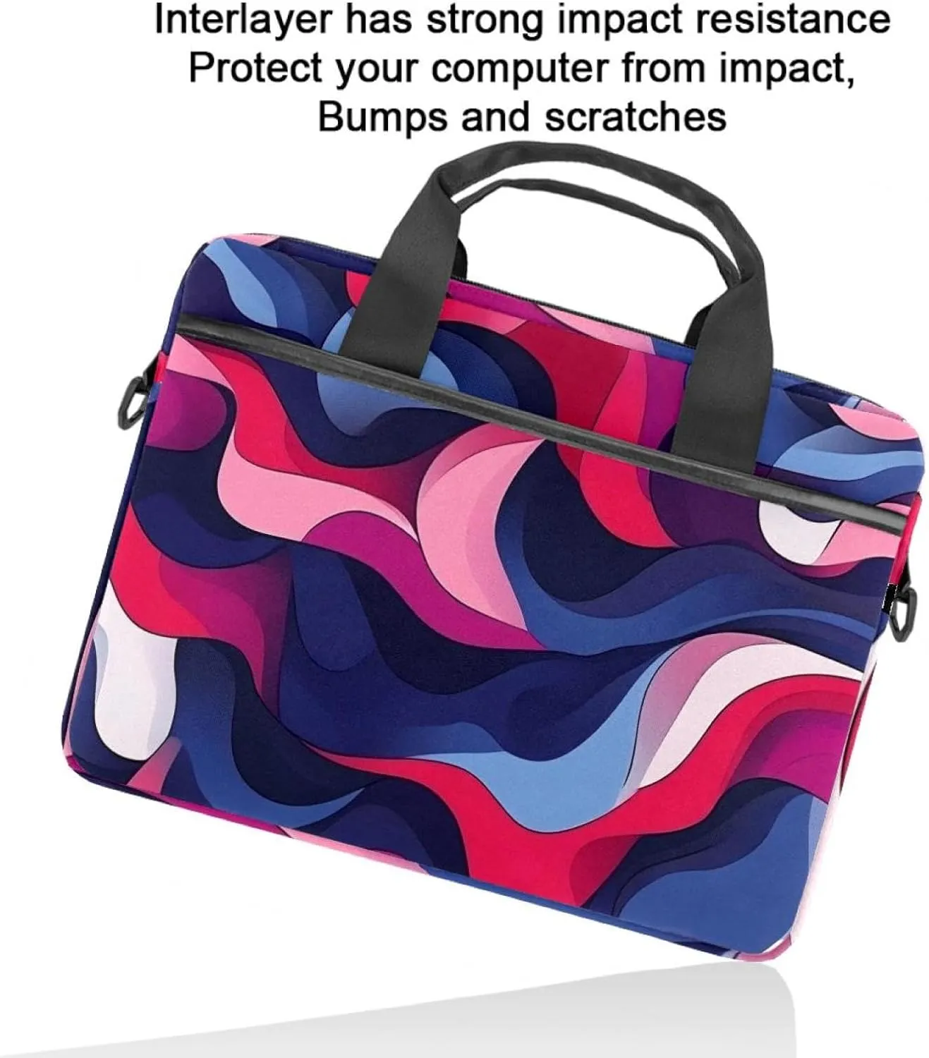 Protective Laptop Shoulder Messenger Bag Colorful Abstract Modern Background Briefcase Carrying Case Sleeve