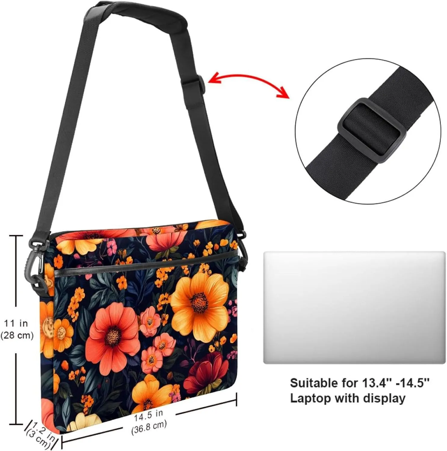Protective Laptop Shoulder Messenger Bag Colorful Abstract Modern Background Briefcase Carrying Case Sleeve
