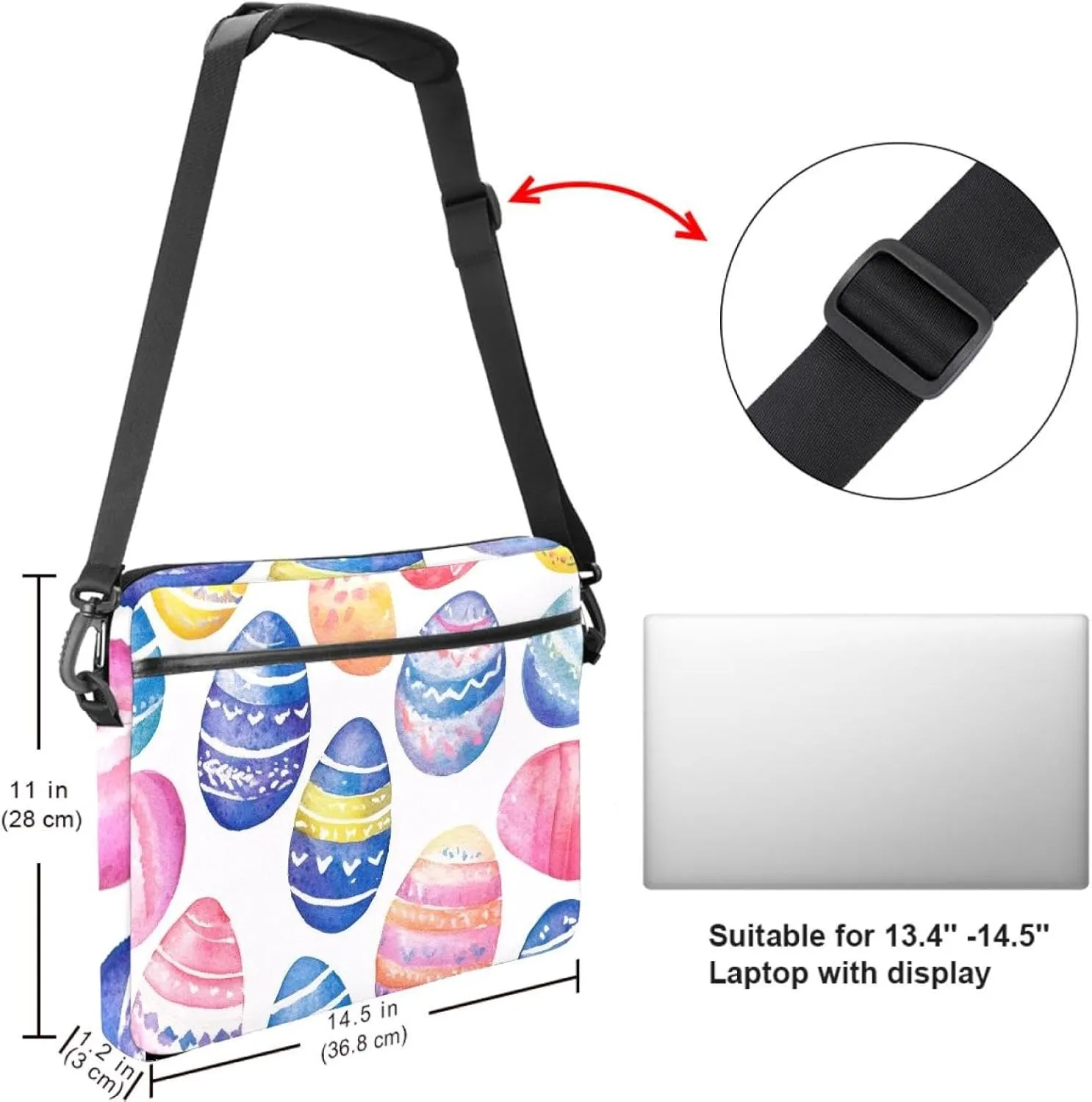 Protective Laptop Shoulder Messenger Bag Colorful Abstract Modern Background Briefcase Carrying Case Sleeve