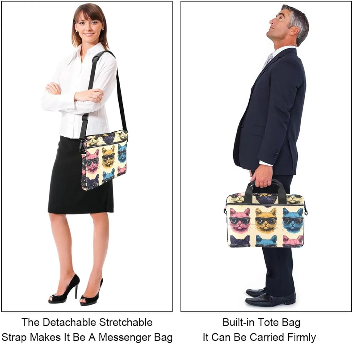 Protective Laptop Shoulder Messenger Bag Colorful Abstract Modern Background Briefcase Carrying Case Sleeve