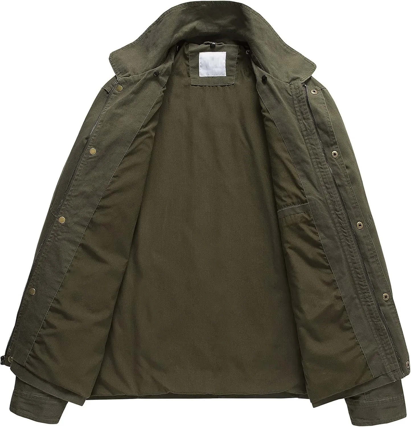 Pursky Men's Canvas Cotton Military Casual Field Jacket Outerwear With Removable Hood
